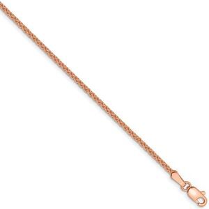 1.65mm 14k Rose Gold Solid Polished Spiga Chain Necklace, 20 Inch